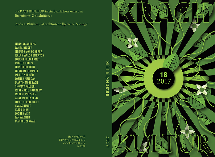 Krachkultur 18 Cover: Wie der frühe Emerson Natur denkt; Anruf Apollo; Joshua Mehigan Essay