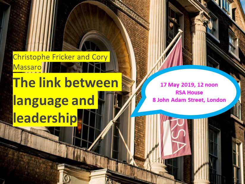 Language and Leadership: Lecture at the RSA